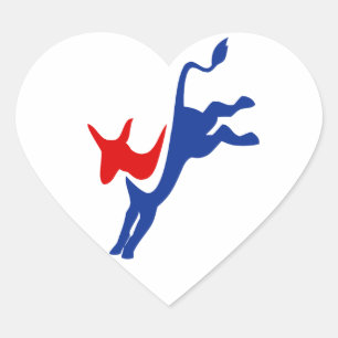 Demokrat Donkey Heart Sticker