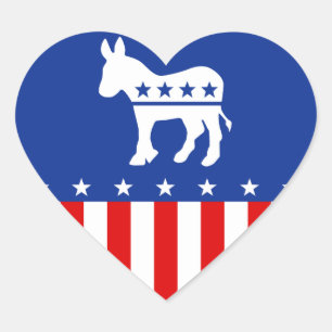 Demokrat Donkey Heart Sticker