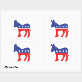 Demokrat Donkey Rechteckiger Aufkleber (Blatt)