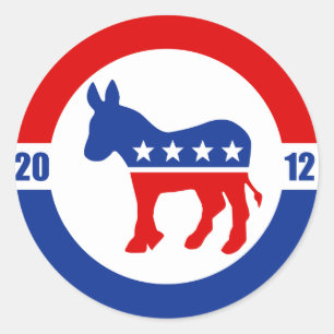 Demokrat Donkey Round Sticker