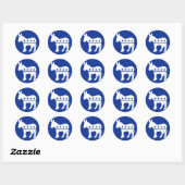 Demokrat Donkey Round Sticker (Blatt)