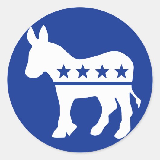 Demokrat Donkey Round Sticker (Vorderseite)
