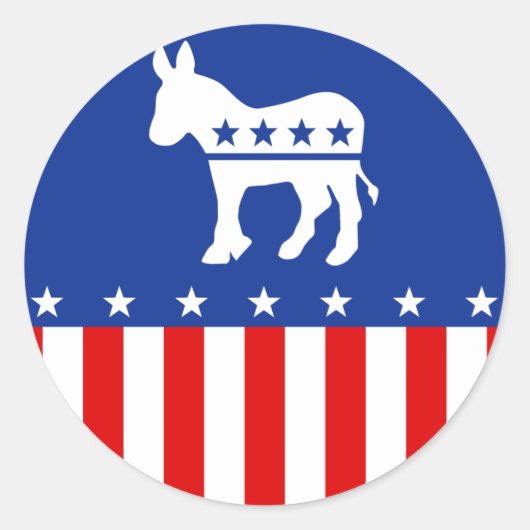 Demokrat Donkey Round Sticker (Vorderseite)