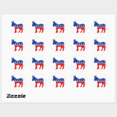 Demokrat Donkey Round Sticker (Blatt)