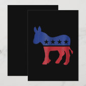 Demokrat Donkey sieht demokratische Unterstützung  Feiertagskarte (Vorne/Hinten)