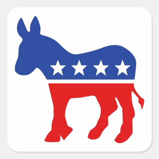Demokrat Donkey Square Sticker (Vorderseite)