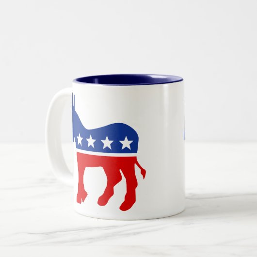 Demokrat Donkey Zweifarbige Tasse (Vorderseite Links)