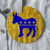 Demokrat-Esel-Blau-Gold Button (Beispiel)