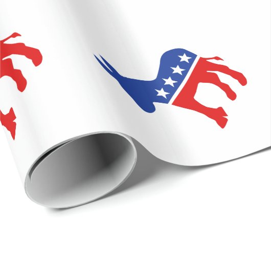 Demokrat-Esel Geschenkpapier (Rolleneckpunkt)