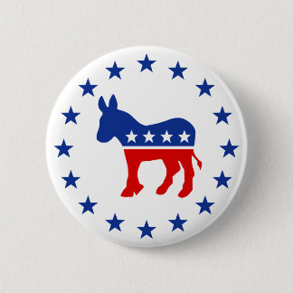 Demokrat-Esel-Knopf Button