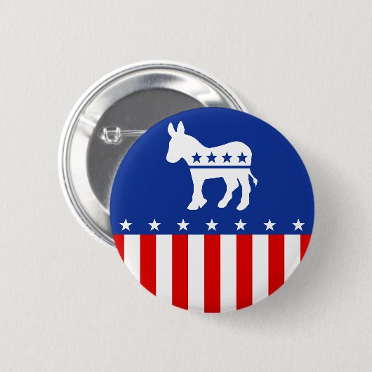 Demokrat-Esel-Knopf Button (Vorne & Hinten)