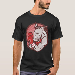 Demokrat-Esel-Maskottchen-Boxer-Boxen Retro T-Shirt