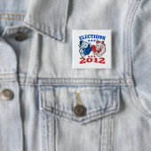 Demokrat-Esel-republikanisches Elefant-Maskottchen Button (Beispiel)