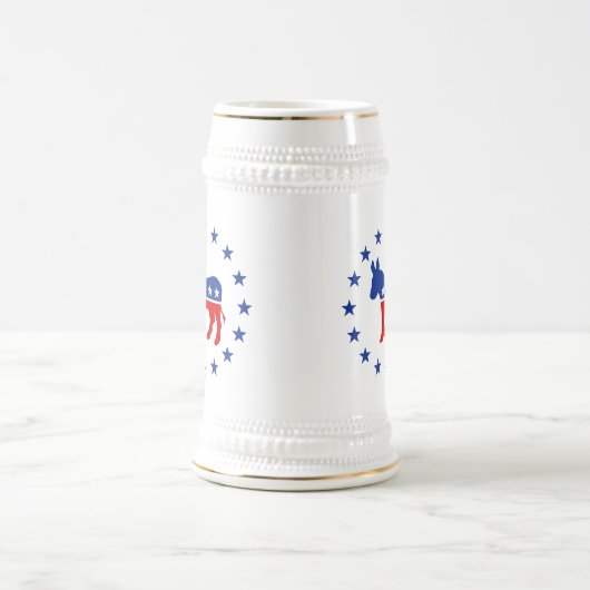 Demokrat-Esel Stein Bierglas (Mittel)