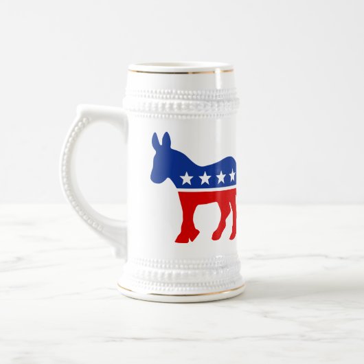 Demokrat-Esel Stein Bierglas (Links)