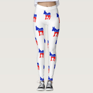 Demokrat-Esel-Symbol-rote weiße und blaue Leggings