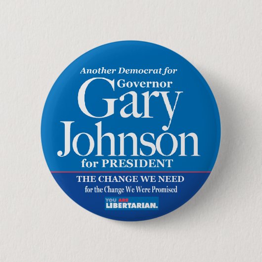 Demokrat für Knopf Garys Johnson Button (Vorderseite)