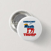 Demokrat für Trumpf Button (Vorne & Hinten)