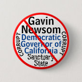 Demokrat Gavin Newsom Gouverneur der CA Button (Vorderseite)