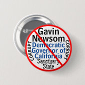 Demokrat Gavin Newsom Gouverneur der CA Button (Vorne & Hinten)