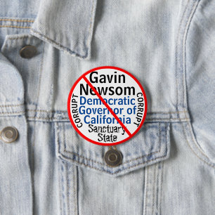 Demokrat Gavin Newsom Gouverneur der CA Button