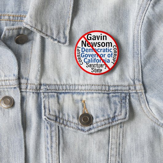 Demokrat Gavin Newsom Gouverneur der CA Button (Beispiel)
