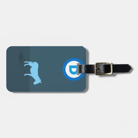 Demokrat Gepäckanhänger mit Ledergurt (Vorderseite horizontal)