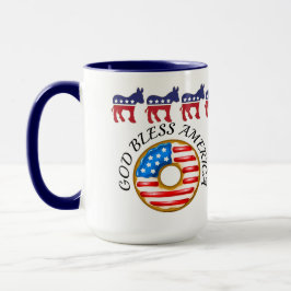 Demokrat Gott segne Amerika Doughnut Tasse