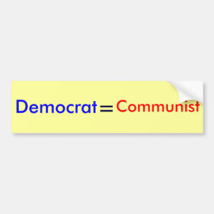 Demokrat, =, kommunistisch autoaufkleber