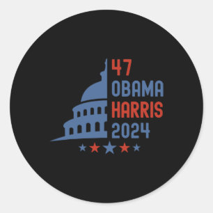 Demokrat Obama Harris 2024 Präsidentschaftswahl Runder Aufkleber