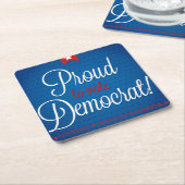 Demokrat Rechteckiger Pappuntersetzer (angewinkelt)