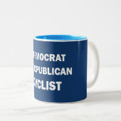 Demokrat Republikaner Zyklist Zweifarbige Tasse (VorderseiteRechts)