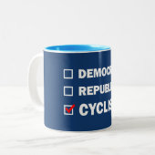Demokrat Republikaner Zyklist Zweifarbige Tasse (Vorderseite Links)