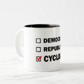 Demokrat Republikaner Zyklist Zweifarbige Tasse (Vorderseite Links)