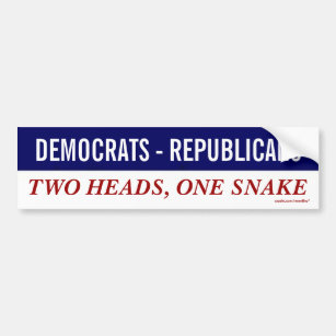 Demokrat-Republikanische zwei Köpfe ein Schlange Autoaufkleber