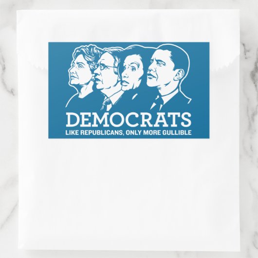 Demokraten hecken rechteckiger aufkleber (Tasche)