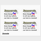 Demokraten: Mut genug, unser Ungeborenes zu töten Rechteckiger Aufkleber (Blatt)