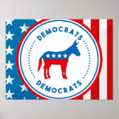 Demokraten Partei Emblem Abzeichen Poster (Vorne)
