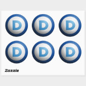 Demokraten Runder Aufkleber (Blatt)