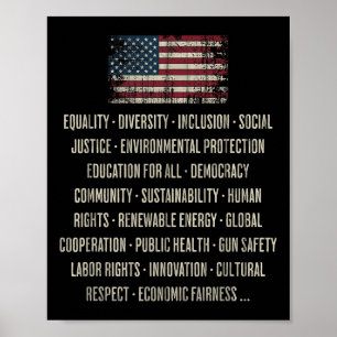 Demokraten Werte Gleichheit Vielfalt Bildung Poster