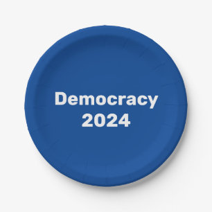 Demokratie 2024 Präsidentschaftswahl Pappteller