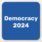 Demokratie 2024 Präsidentschaftswahl Rechteckiger Pappuntersetzer (Vorderseite)