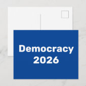 Demokratie 2026 Zwischenwahlen Postkarte (Vorne/Hinten)