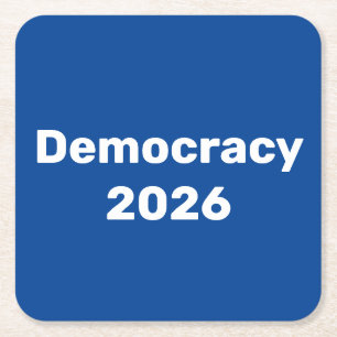 Demokratie 2026 Zwischenwahlen Rechteckiger Pappuntersetzer
