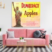 Demokratie - Apple Crate LabelDufur Leinwanddruck (Insitu (Wohnzimmer))