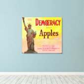 Demokratie - Apple Crate LabelDufur Leinwanddruck (Insitu (Holzboden))