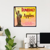 Demokratie - Apple Crate LabelDufur Poster (Heimbüro)