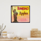 Demokratie - Apple Crate LabelDufur Poster (Küche)