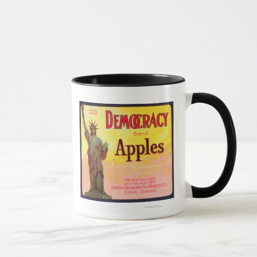 Demokratie - Apple Crate LabelDufur Tasse (Rechts)