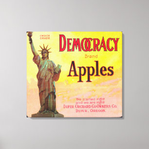 Demokratie-Apple-Kiste LabelDufur ODER Leinwanddruck